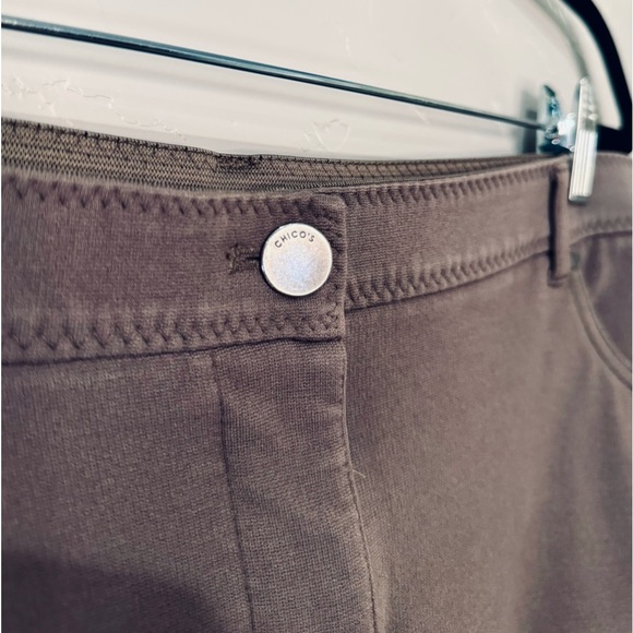 Chico's So Slimming Peyton Pants Stretch Knit Taupe SZ 2 Large (12/14) - Picture 6 of 16